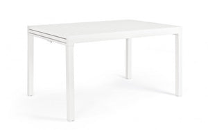 Tavolo Allungabile Alluminio Bianco Moderno da Esterno - SEAFARER Colore: Bianco, Dimensione: 135x90 cm