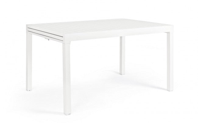 Tavolo Allungabile Alluminio Bianco Moderno da Esterno - SEAFARER Colore: Bianco, Dimensione: 135x90 cm
