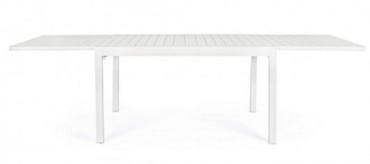 Tavolo Allungabile Alluminio Bianco Moderno da Esterno - SEAFARER Colore: Bianco, Dimensione: 135x90 cm