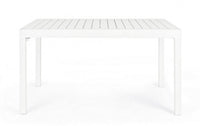Tavolo Allungabile Alluminio Bianco Moderno da Esterno - SEAFARER Colore: Bianco, Dimensione: 135x90 cm