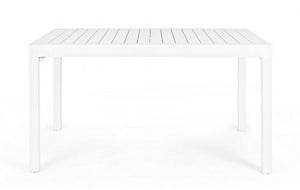 Tavolo Allungabile Alluminio Bianco Moderno da Esterno - SEAFARER Colore: Bianco, Dimensione: 135x90 cm