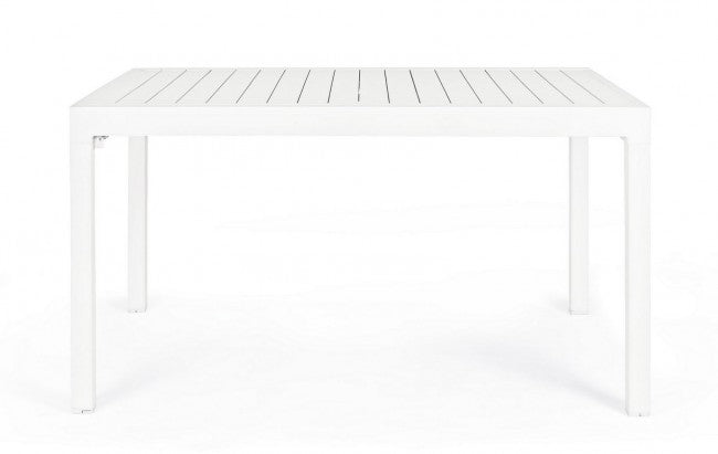 Tavolo Allungabile Alluminio Bianco Moderno da Esterno - SEAFARER Colore: Bianco, Dimensione: 135x90 cm