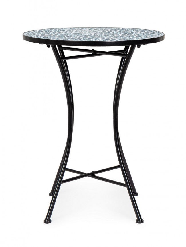 Tavolo Rotondo Acciaio Nero Moderno da Esterno 60 cm - MYTHICAL Colore: Composizione 4