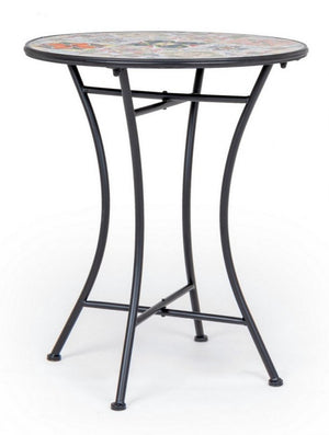 Tavolo Rotondo Acciaio Nero Moderno da Esterno 60 cm - MYTHICAL Colore: Composizione 3