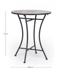 Tavolo Rotondo Acciaio Nero Moderno da Esterno 60 cm - MYTHICAL Colore: Composizione 3