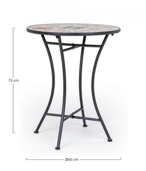 Tavolo Rotondo Acciaio Nero Moderno da Esterno 60 cm - MYTHICAL Colore: Composizione 3