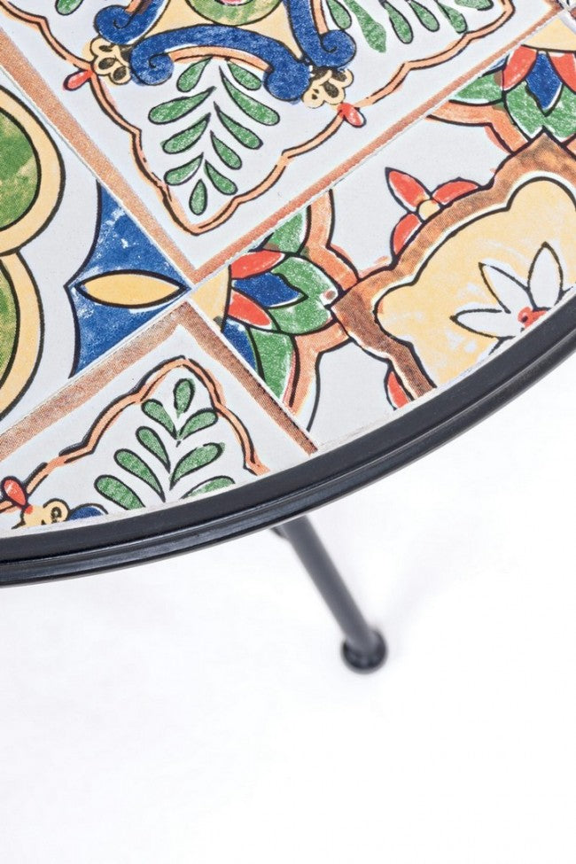 Tavolo Rotondo Acciaio Nero Moderno da Esterno 60 cm - MYTHICAL Colore: Composizione 3