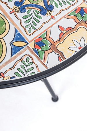 Tavolo Rotondo Acciaio Nero Moderno da Esterno 60 cm - MYTHICAL Colore: Composizione 3