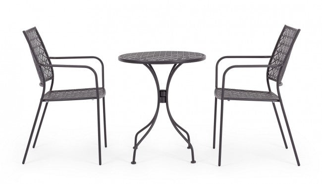 Tavolo Rotondo Acciaio Verde da Esterno 60 cm - LUXURIA Colore: Antracite