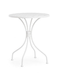 Tavolo Rotondo Acciaio Verde da Esterno 60 cm - LUXURIA Colore: Bianco