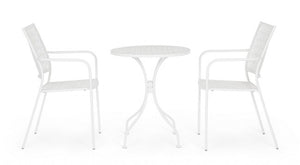 Tavolo Rotondo Acciaio Verde da Esterno 60 cm - LUXURIA Colore: Bianco