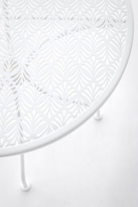 Tavolo Rotondo Acciaio Verde da Esterno 60 cm - LUXURIA Colore: Bianco