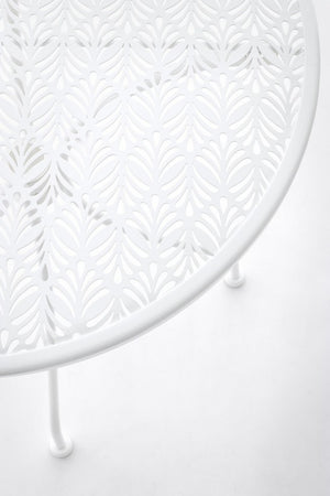Tavolo Rotondo Acciaio Verde da Esterno 60 cm - LUXURIA Colore: Bianco