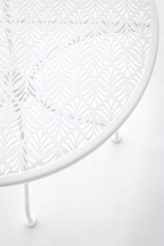 Tavolo Rotondo Acciaio Verde da Esterno 60 cm - LUXURIA Colore: Bianco