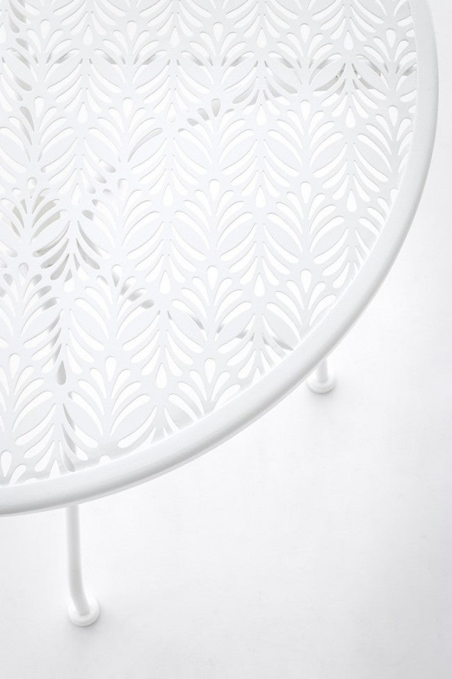 Tavolo Rotondo Acciaio Verde da Esterno 60 cm - LUXURIA Colore: Bianco