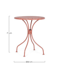 Tavolo Rotondo Acciaio Verde da Esterno 60 cm - LUXURIA Colore: Rosso