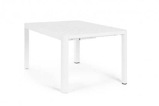 Tavolo Allungabile Alluminio Bianco Moderno da Esterno - HIDDEN Colore: Bianco, Dimensione: 149x97 cm