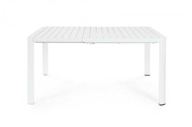 Tavolo Allungabile Alluminio Bianco Moderno da Esterno - HIDDEN Colore: Bianco, Dimensione: 149x97 cm
