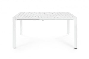 Tavolo Allungabile Alluminio Bianco Moderno da Esterno - HIDDEN Colore: Bianco, Dimensione: 149x97 cm