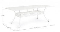Tavolo da Giardino Alluminio Antracite Classico da Esterno - CLASSIC Dimensione: 213x107 cm, Colore: Bianco
