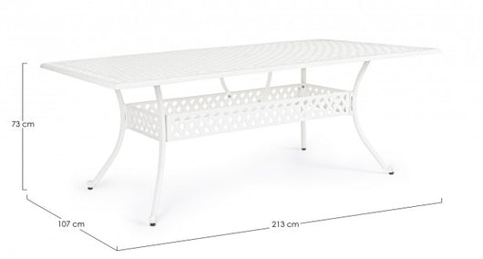 Tavolo da Giardino Alluminio Antracite Classico da Esterno - CLASSIC Dimensione: 213x107 cm, Colore: Bianco