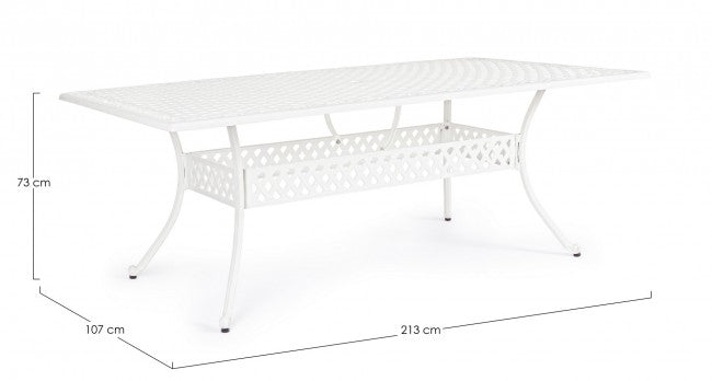 Tavolo da Giardino Alluminio Antracite Classico da Esterno - CLASSIC Dimensione: 213x107 cm, Colore: Bianco