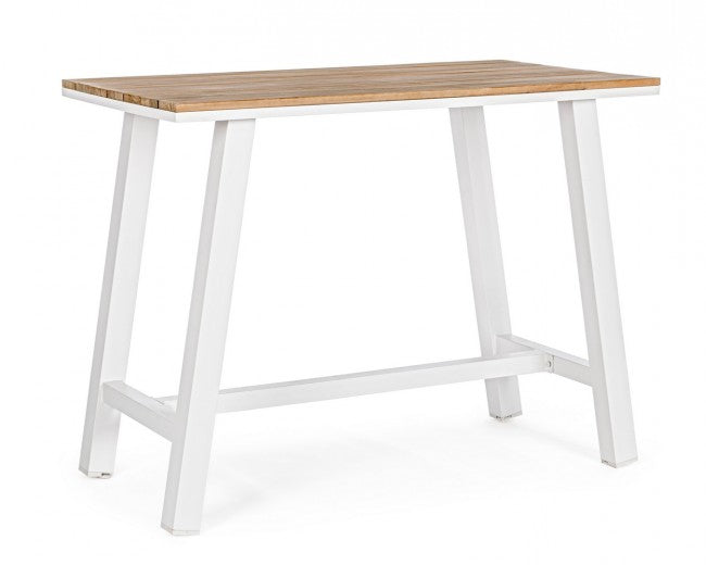 Tavolo Bar Alluminio Antracite Moderno da Esterno 131x73 - NAVIGATOR Colore: Bianco