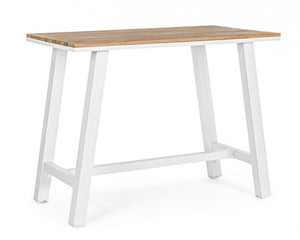 Tavolo Bar Alluminio Antracite Moderno da Esterno 131x73 - NAVIGATOR Colore: Bianco