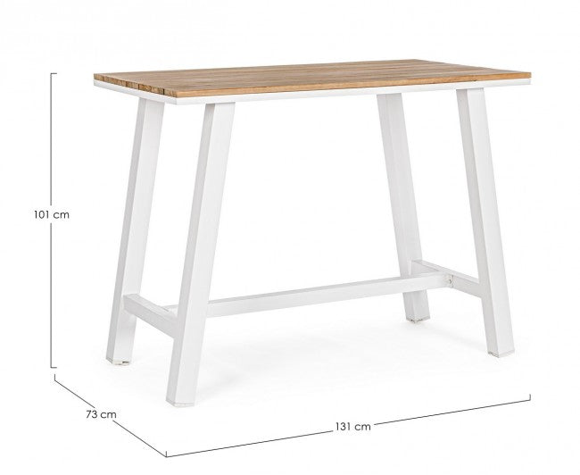 Tavolo Bar Alluminio Antracite Moderno da Esterno 131x73 - NAVIGATOR Colore: Bianco