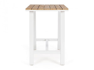 Tavolo Bar Alluminio Antracite Moderno da Esterno 131x73 - NAVIGATOR Colore: Bianco