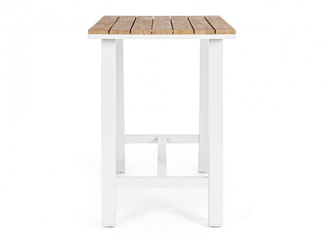 Tavolo Bar Alluminio Antracite Moderno da Esterno 131x73 - NAVIGATOR Colore: Bianco