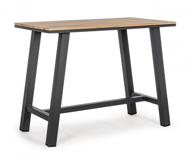 Tavolo Bar Alluminio Antracite Moderno da Esterno 131x73 - NAVIGATOR Colore: Antracite