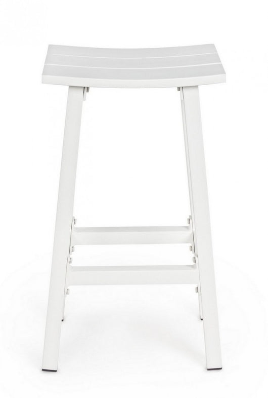 Sgabello Bar Alluminio Bianco Moderno da Esterno - NAVIGATOR Colore: Bianco