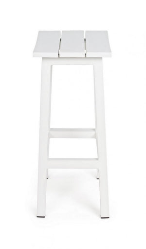 Sgabello Bar Alluminio Bianco Moderno da Esterno - NAVIGATOR Colore: Bianco