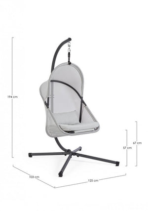 Poltrona Sospesa Acciaio Grigio Moderna da Esterno - MEADOW