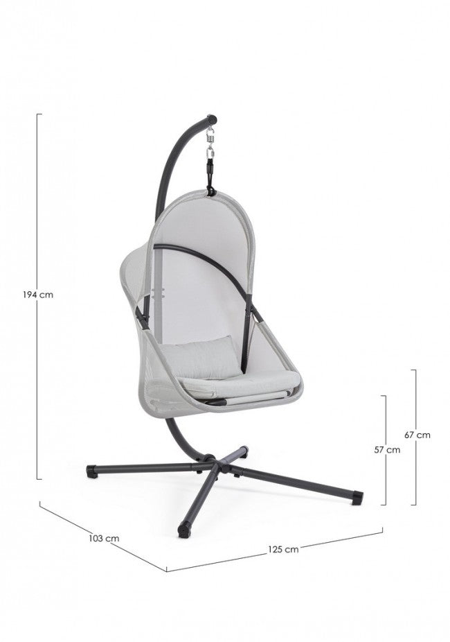 Poltrona Sospesa Acciaio Grigio Moderna da Esterno - MEADOW