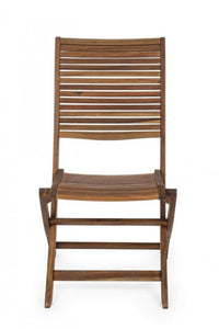 Set 2 Sedie Pieghevoli Legno Marrone da Esterno - SERENITY