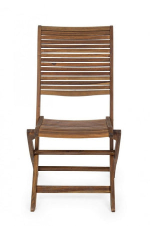 Set 2 Sedie Pieghevoli Legno Marrone da Esterno - SERENITY
