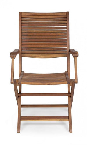 Set 2 Sedie da Giardino Legno Marrone Rustico da Esterno - SERENITY