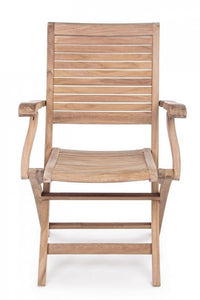 Set 2 Sedie con Braccioli Teak Marrone da Esterno - CHARMING