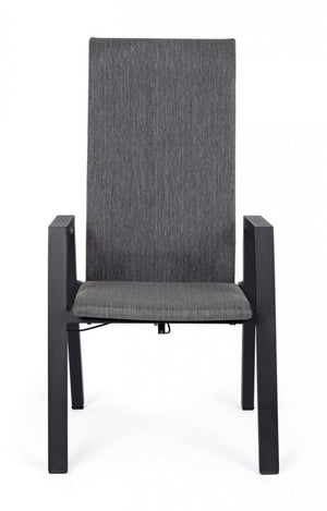 Set 4 Sedie Giardino con Braccioli Alluminio Antracite - ENDURING