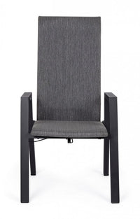 Set 4 Sedie Giardino con Braccioli Alluminio Antracite - ENDURING