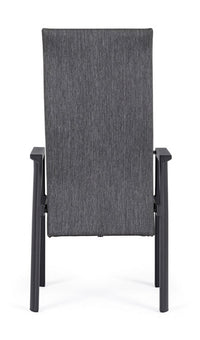 Set 4 Sedie Giardino con Braccioli Alluminio Antracite - ENDURING