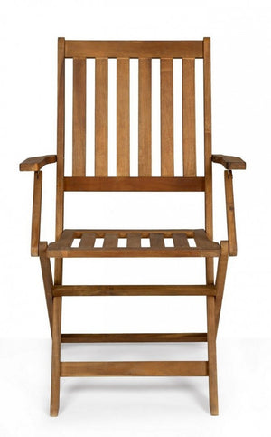 Set 2 Sedie con Braccioli Legno Marrone da Esterno - SERENITY