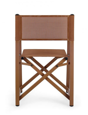 Set 2 Sedie Regista Alluminio Blu Moderne da Esterno - TERRA Colore: Marrone