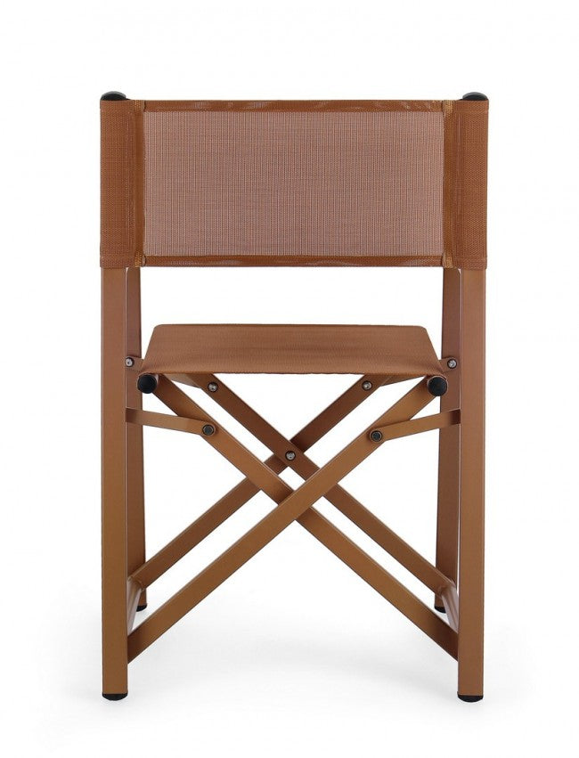 Set 2 Sedie Regista Alluminio Blu Moderne da Esterno - TERRA Colore: Marrone