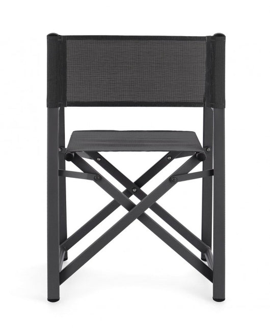 Set 2 Sedie Regista Alluminio Blu Moderne da Esterno - TERRA Colore: Grigio