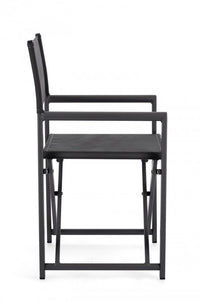 Set 2 Sedie Regista Alluminio Blu Moderne da Esterno - TERRA Colore: Grigio