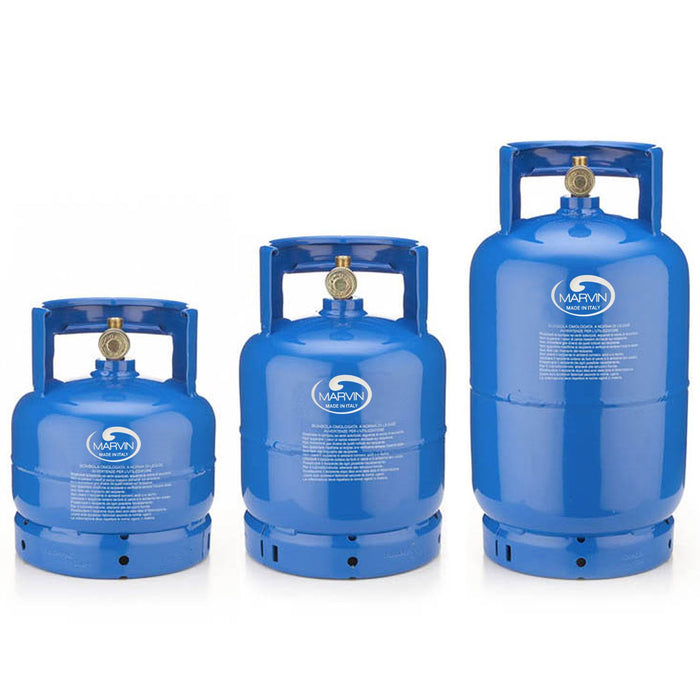Marvin Bombola Gas Ricaricabile da Campeggio Vuota per Propano (UN1965) con Maniglia Alta Portatile Uscita R Bombola 3Kg