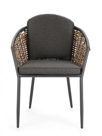 Set 4 Sedie da Giardino Alluminio Bianco Stile Moderno - BEAUTIFUL Colore: Antracite